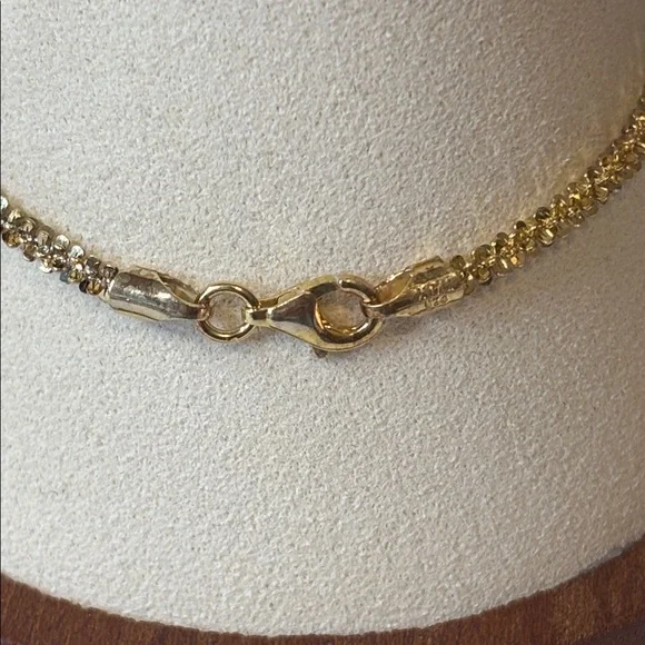 NEW Tri Color 18k Gold 925 Diamond Cut Margarita Sterling Silver Bracelet - Picture 2 of 5